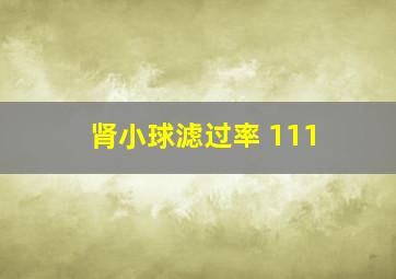 肾小球滤过率 111